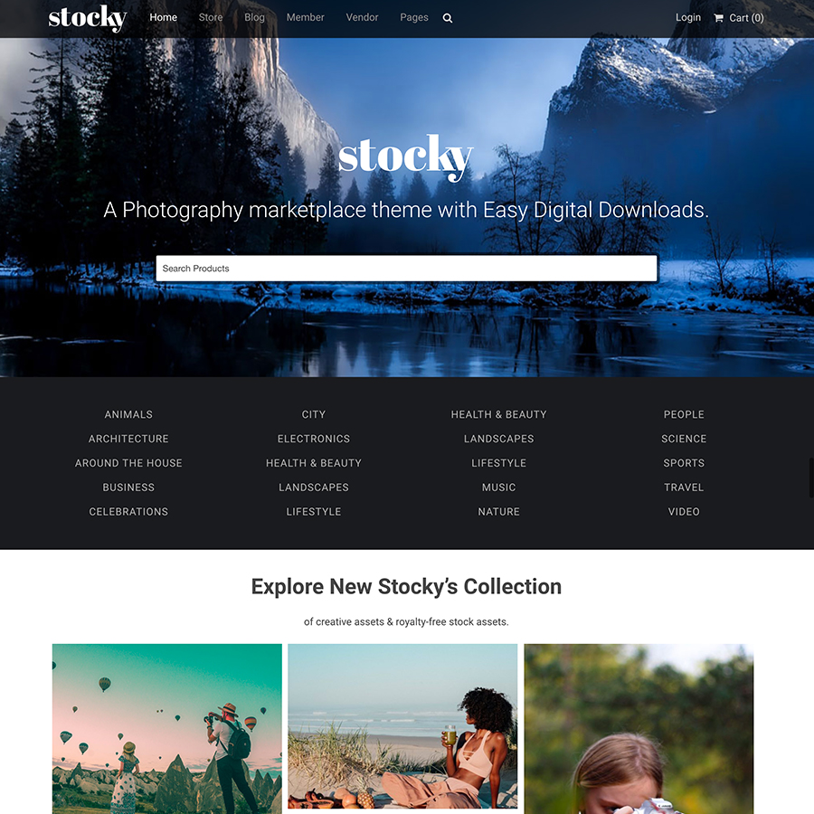 Stocky – A Stock Photography Marketplace Theme