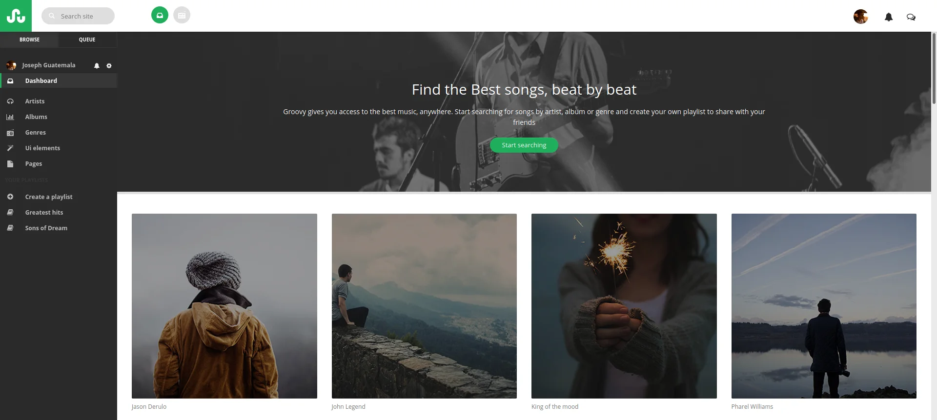 Groovy – AngularJS Music App Template