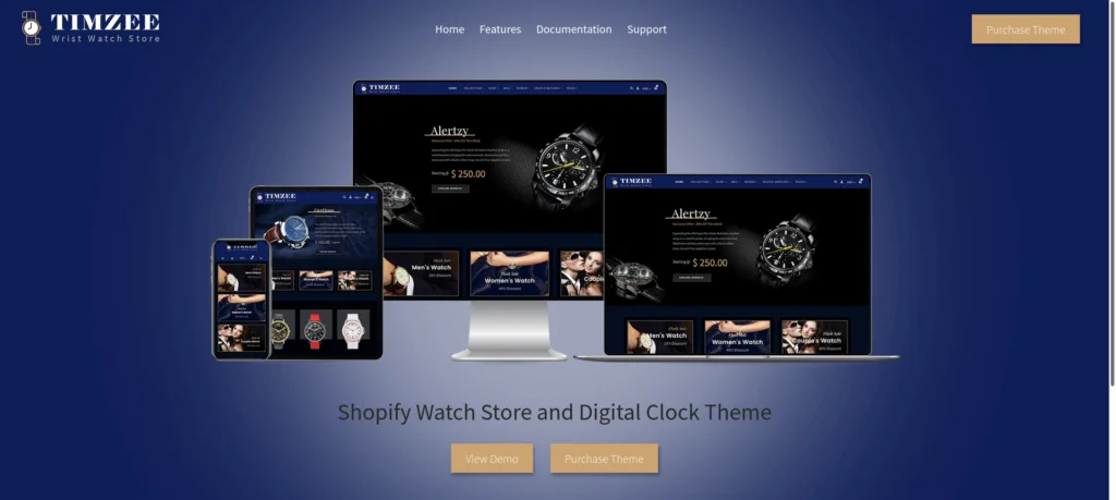 Time zee | Shopify Watch Store, Dark Jewelry Theme